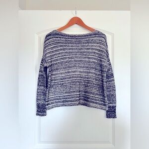 Madewell Threadmix Black and White Boatneck Sweater Wool Blend